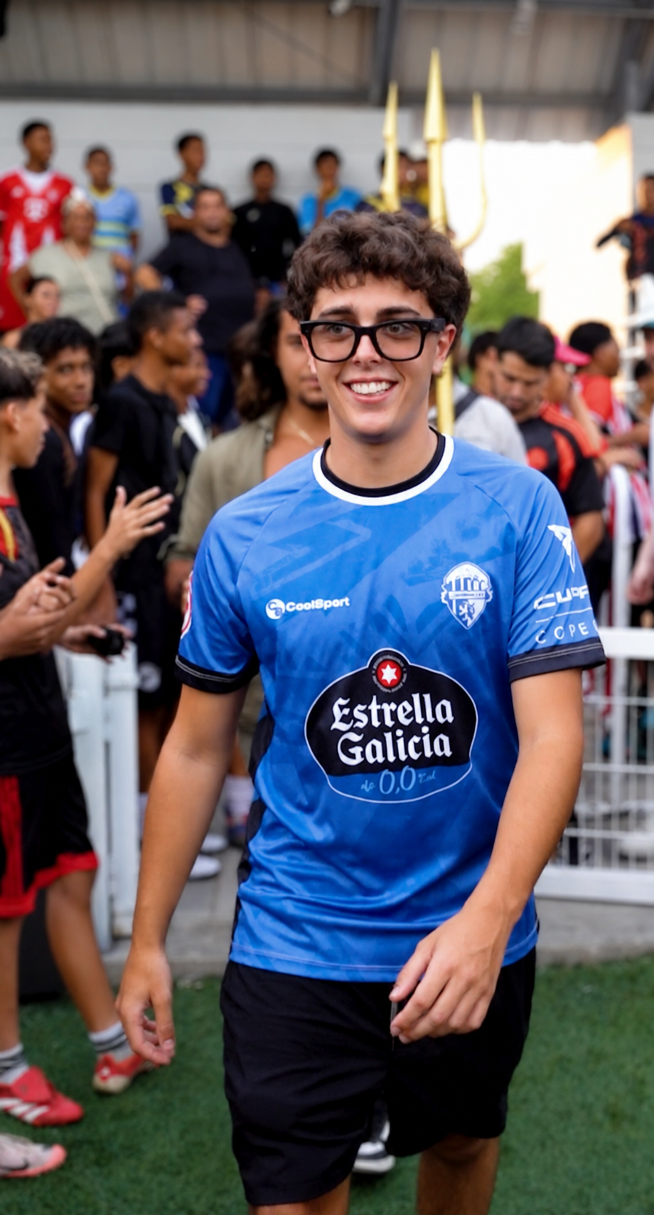 Pablo Laíño en el estadio durante un partido de Copa